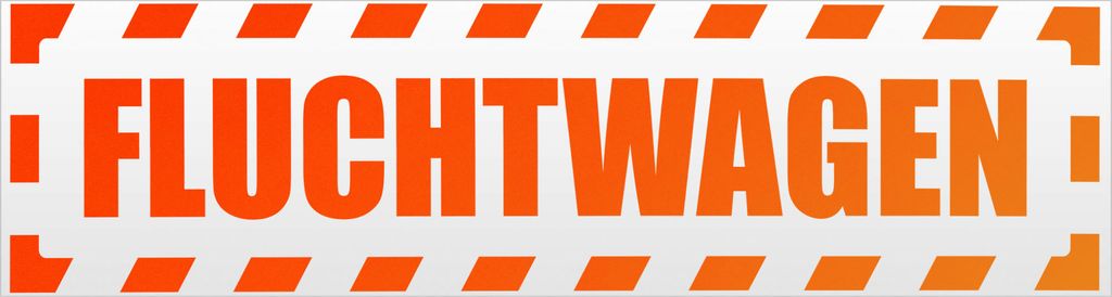 Kiwistar Fluchtwagen gestreift Magnetschild Schild magnetisch - 45cm Neonorange - Magnetfolie für Auto PKW Kfz