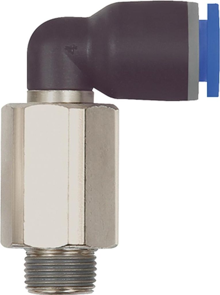 Riegler L-Steckverschraubung »Blaue Serie« lang, drehbar, R 1/2 a., Ø 14mm