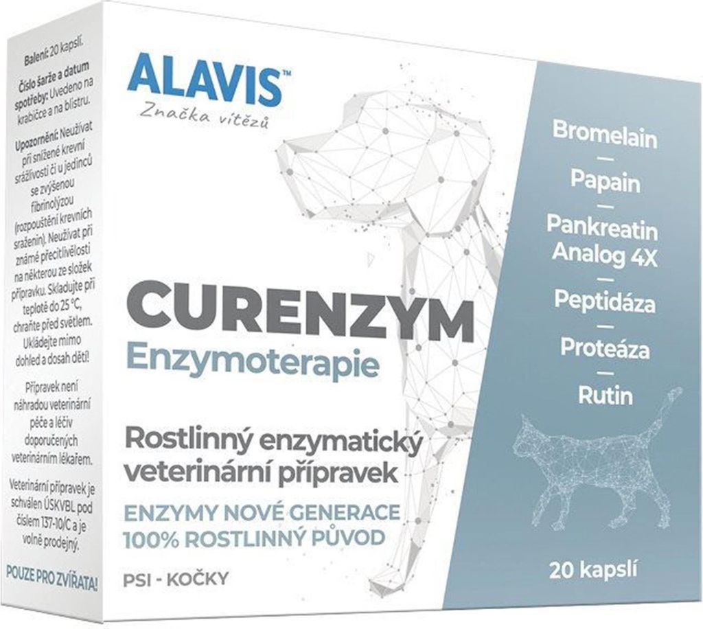 A product box for ALAVIS CURENZYM Enzymtherapie.