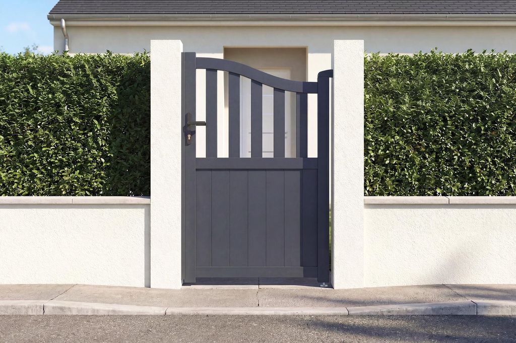 Breitenverstellbares Tor 1 m, MEIJE H. 160 cm, Aluminium grau