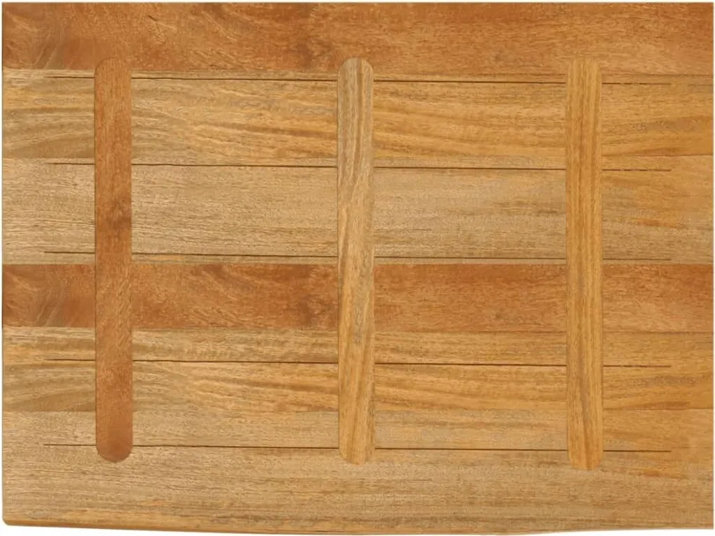 Piano Tavolo Mango Massiccio 90x60x3,8 cm vidaXL Bordo ad Albero - 4