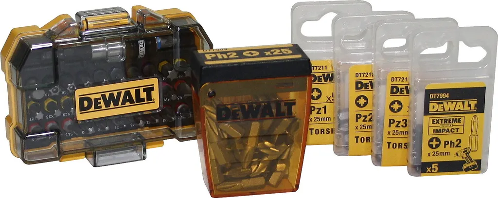 Jeu d'embouts de vissage Pz1 Pz2 Pz3 et Ph2 DeWalt pour visseuse Pro
