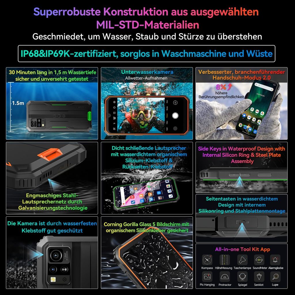 Blackview BV4800 Pro outdoorový mobilní telefon Android 14, Obrázek produktu 6