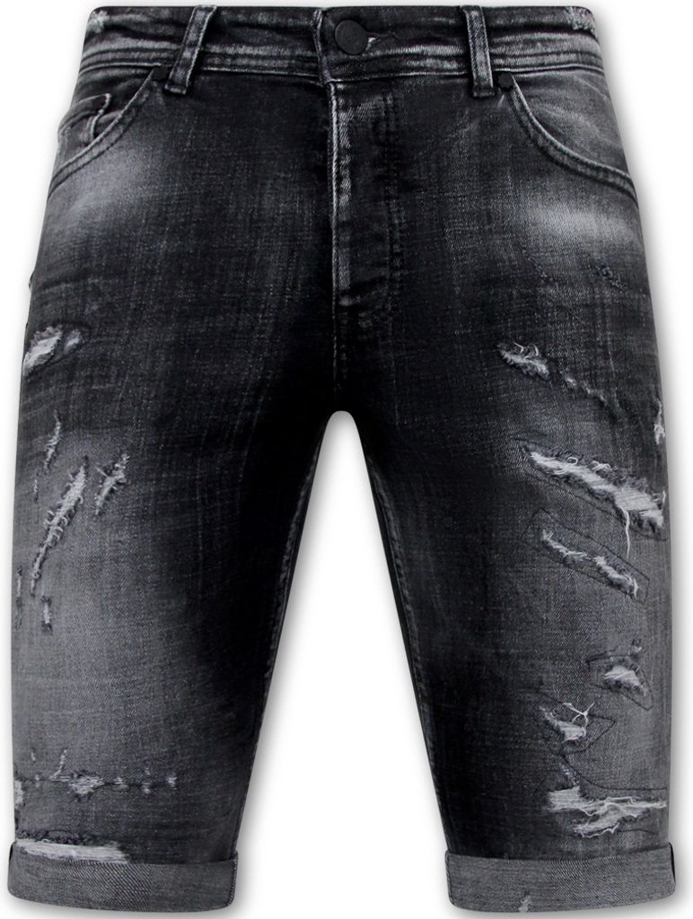 Destroyed Shorts With Paint Splatter Slim - 33