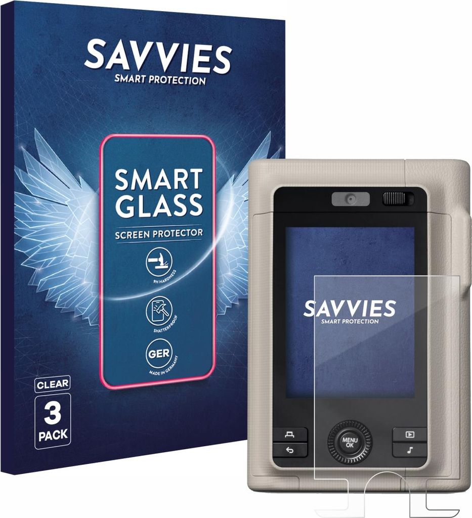 3x Savvies Schutzglas Folie für Fujifilm Instax Mini LiPlay Plus 9H Panzer Schutzfolie Glas Displayschutz klar transparent