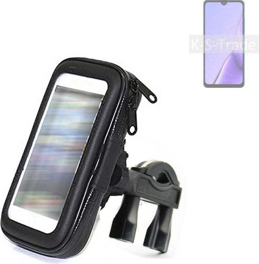 K-S-Trade Fahrrad-Halterung kompatibel mit Cubot Note 7 Handy-Halterung Halter Lenkstange Fahrradhalterung Motorrad Bike Mount Wasserabweisend