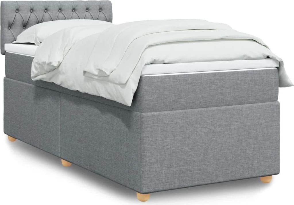 Maison Exclusive - Boxspringbett mit Matratze Hellgrau 90x190 cm Stoff