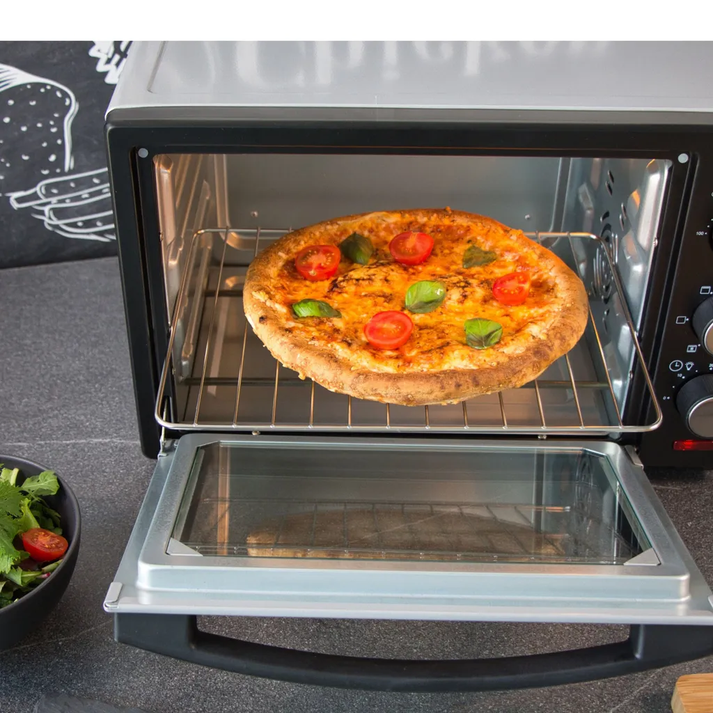 Steinborg Mini-four 25L 1600W Argent - Four à Pizza 3-en-1 Convection - 5