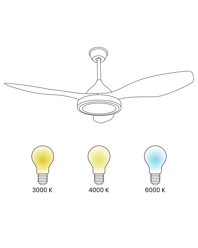 Beliani Ventilateur de Plafond Brun Effet Bois avec Télécommande 112 cm