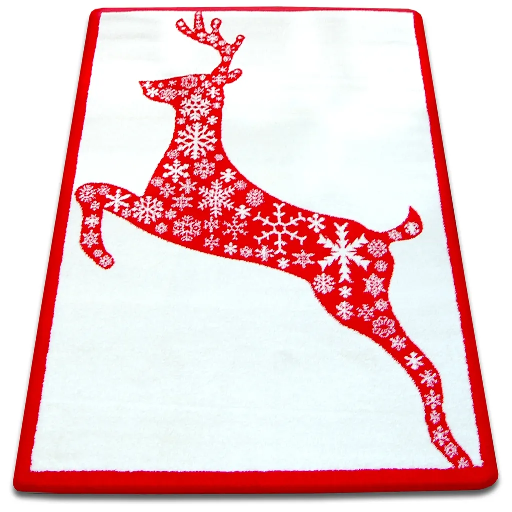 Tapis XMAS F790 crème rose blanc 100x170 cm - Déco de Noël élégante