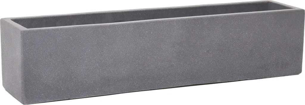 Jardinière béton 80x18 cm gris mat FLOBO, brise-vue végétal extérieur