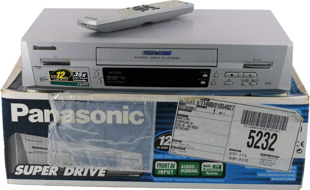 Panasonic NV-FJ625 Magnétoscope VHS avec Télécommande pour Réparer vos Vidéos