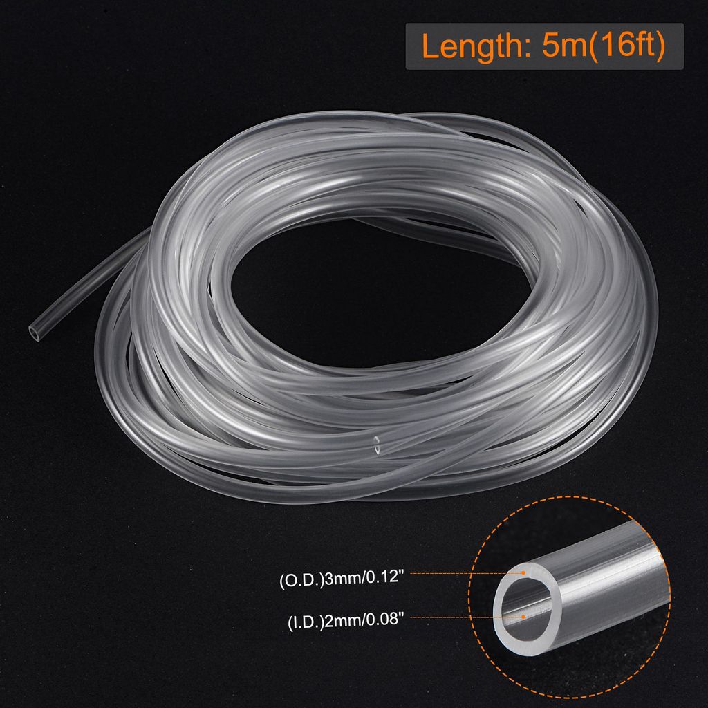 PVC Schlauch 2mm ID x 3 mm OD, 5 Meter Kondensatschlauch Wasserleitung Kunststoff fš¹r Garten, Aquarium, Wasserleitung