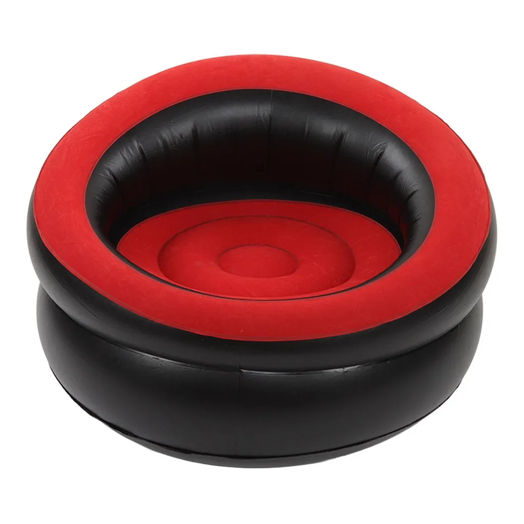 Canapé gonflable d'appoint pour coin lecture et bureau gain de place rouge