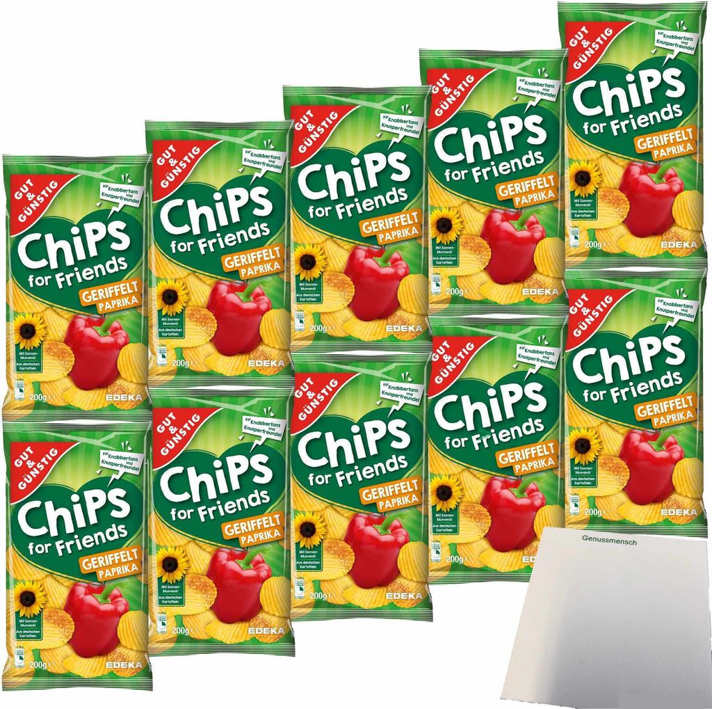 Gut & Günstig Paprika-Chips for Friends geriffelt Produktbild 
