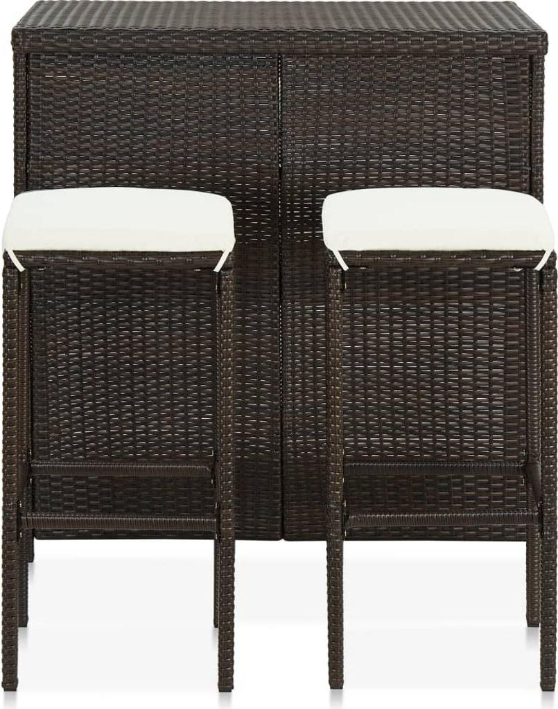 A bar set with two stools in front of a bar cabinet.