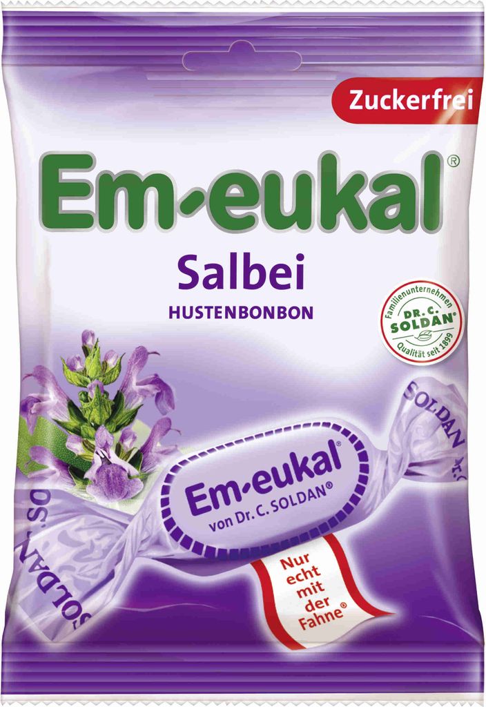 Em eukal Salbei Hustenbonbons einzeln gewickelt zuckerfrei 75g