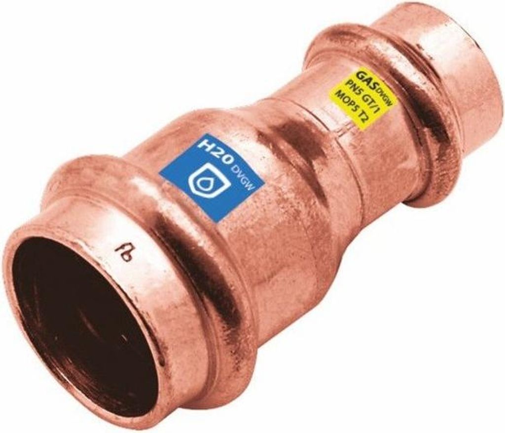 3 x Fittings - Pressfitting Reduzierung - Reduzierstück, Größe V 18 - Abgang V 15 (Pack à 3 Stück)