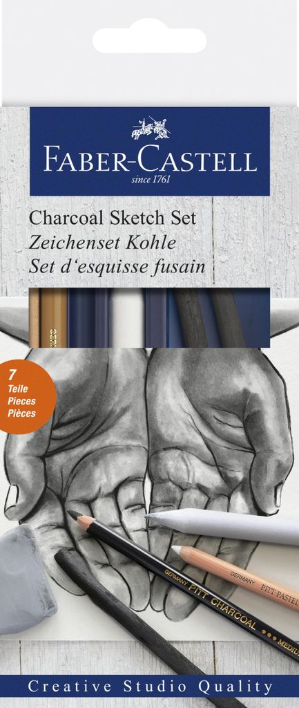 Faber-Castell Zeichenset Kohle Goldfaber 7-teilig 114002 Produktbild 