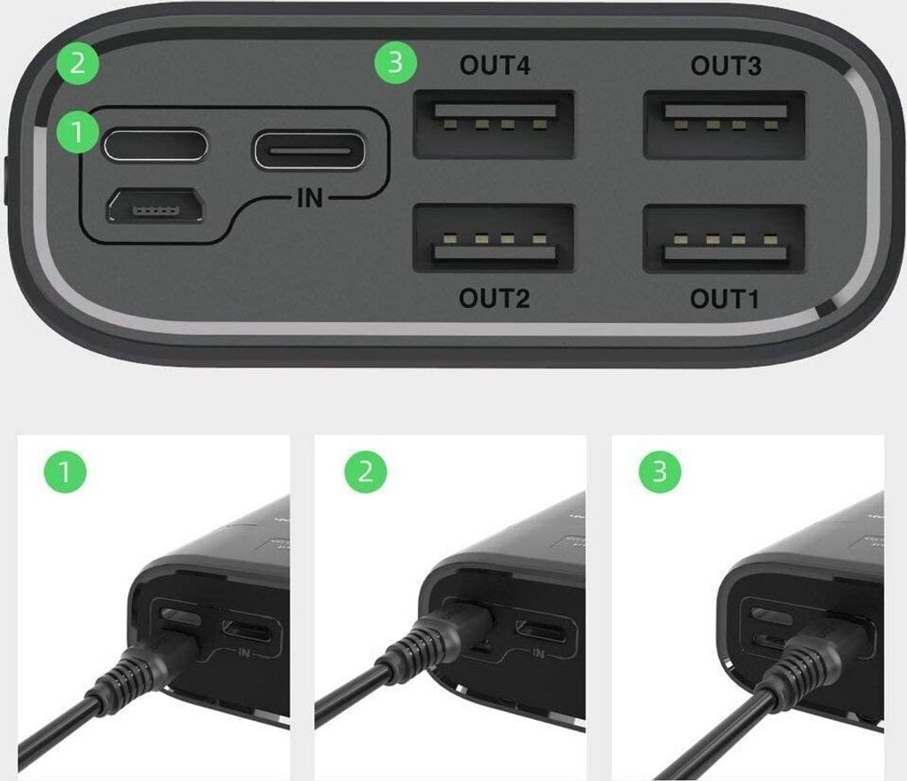 Powerbank 30000mAh Extrem Hohe Kapazität, Externer Akku mit Produktbild 3