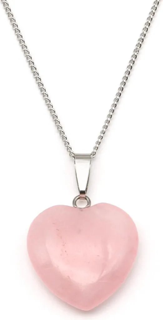 Collier cœur quartz rose : le bijou idéal pour un look doux et naturel