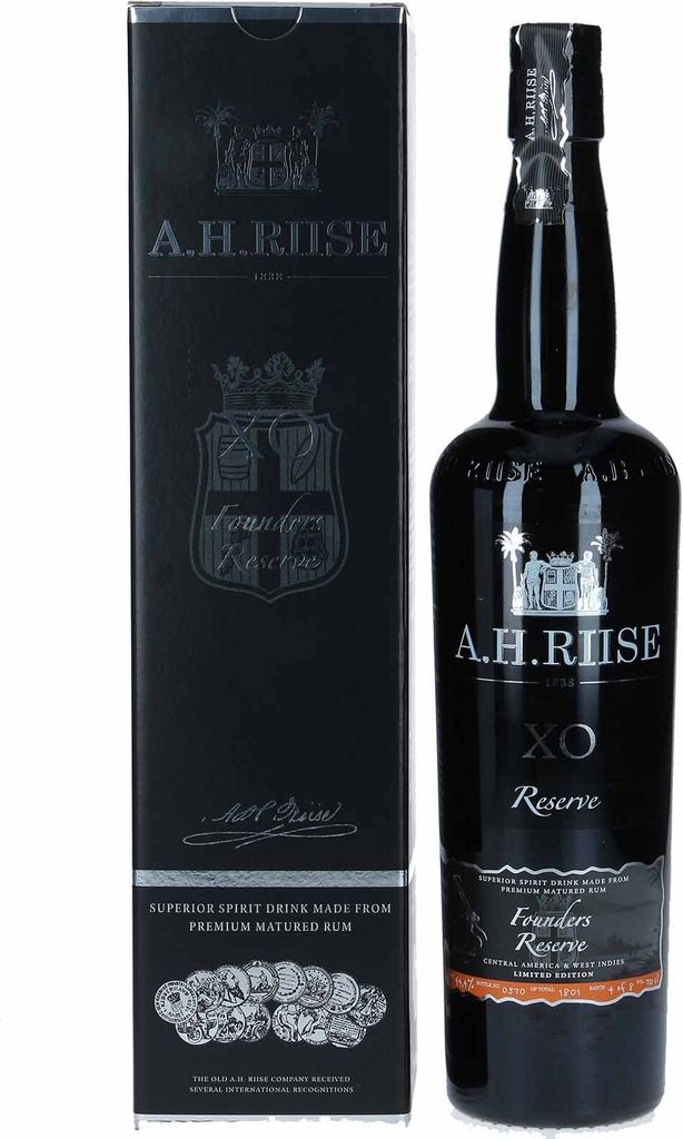 A.H. Riise X.O. FOUNDERS RESERVE Superior Spirit Drink #5 44,4% Vol. 0,7l in Geschenkbox
