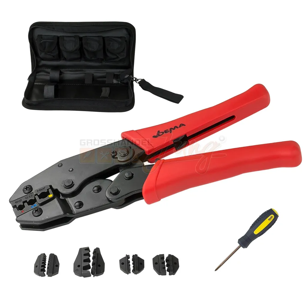 Jeu de pinces à sertir pour embouts de câbles 0,25-10mm² avec 1200 cosses