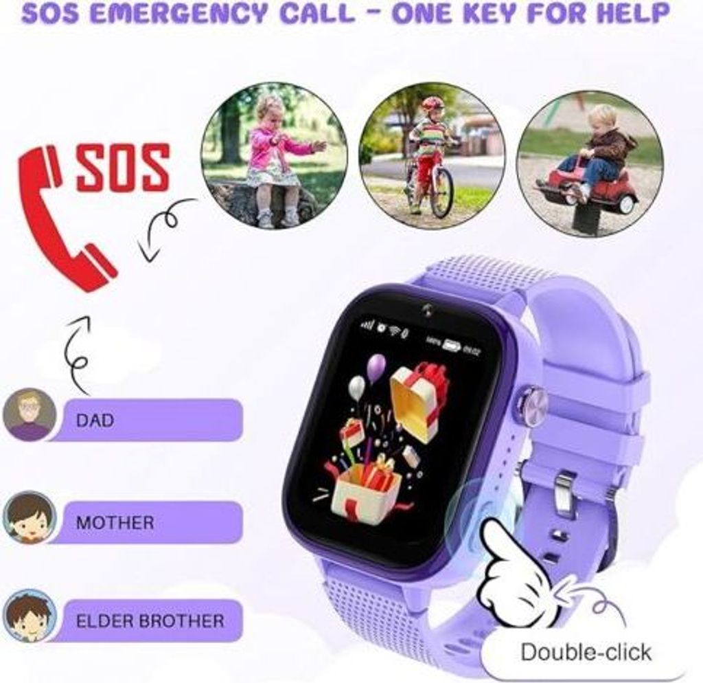 Clleylise Smartwatch Kinder, Kinder Smartwatch Mit GPS, Telefon