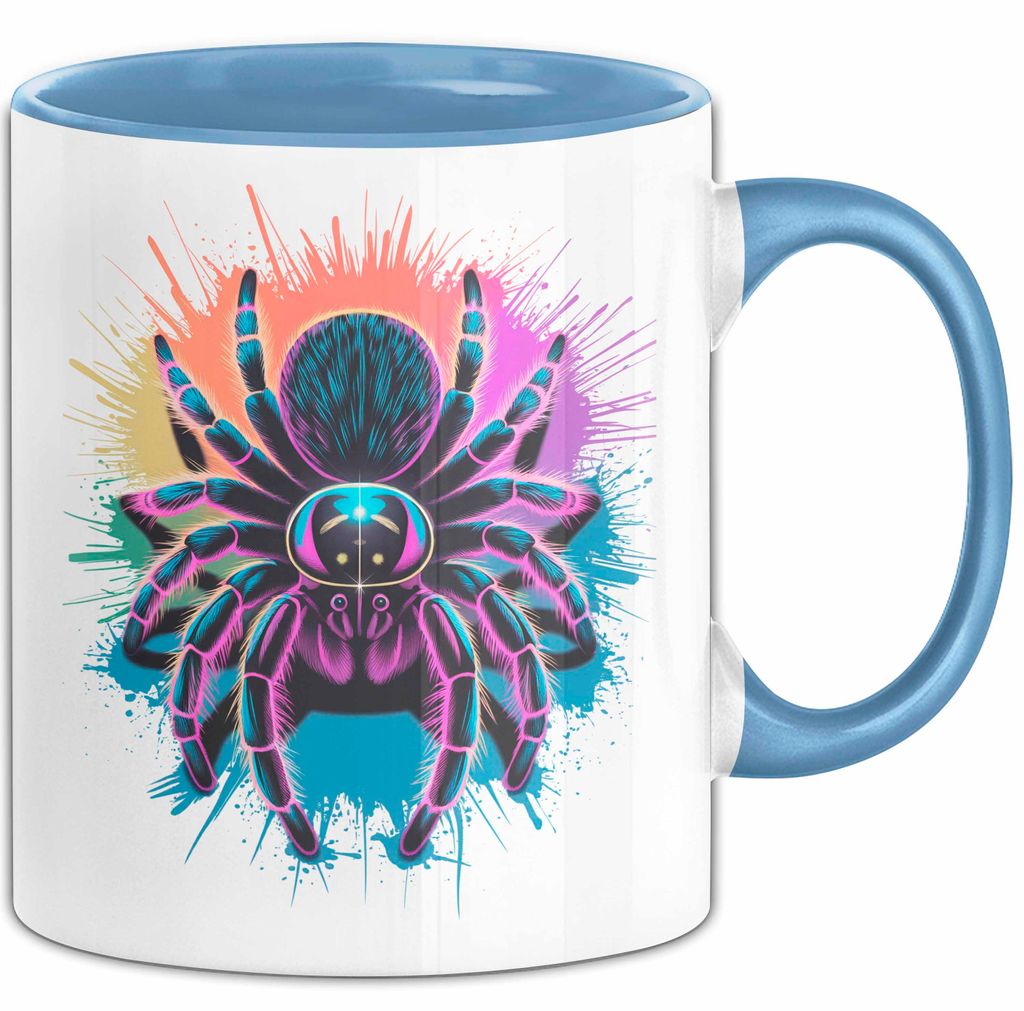 Spinne Vogelspinne Tier Tasse Geschenk Lustige Geschenkidee Spruch (Blau)