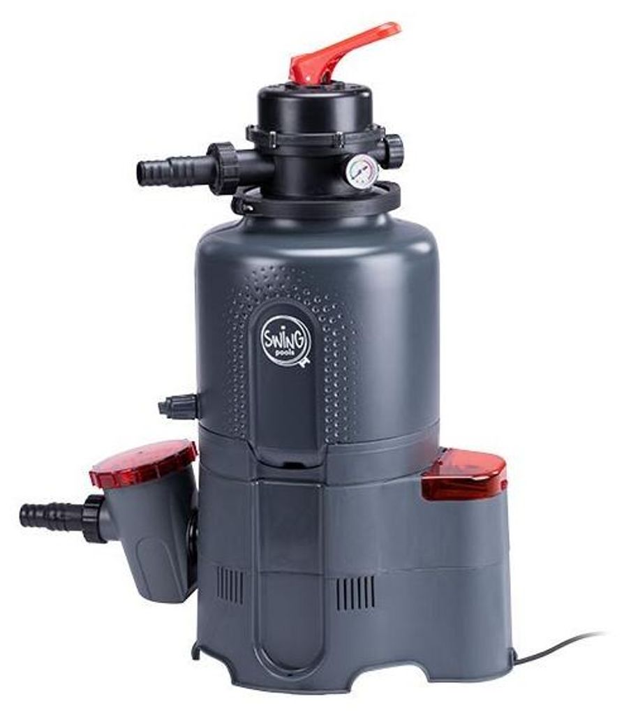 Swing Plus 18 T Sandfilteranlage – Poolfilter für Pools bis 20 m³ mit 18 kg Filtersand und Timer