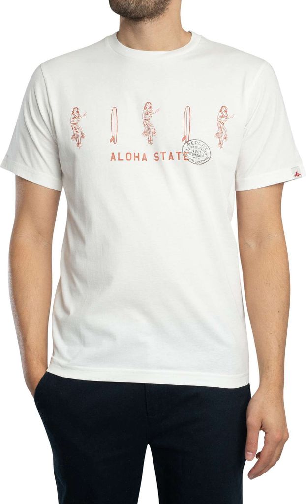 Replay Herren T-Shirt Weiß 480809 : Größe - S Größe: S