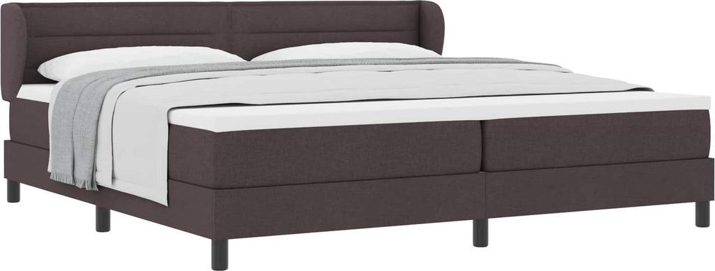 vidaXL Boxspringbett mit Matratze Dunkelbraun 200 x 200 cm Stoff