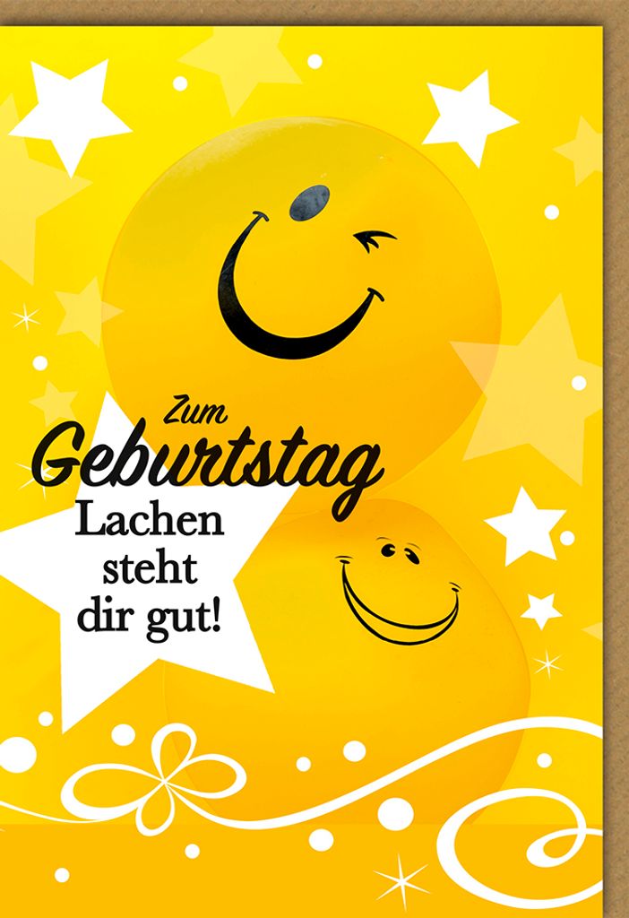 Geburtstag - Glückwunschkarte im Format 11,5 x 17 cm - Große Smileys