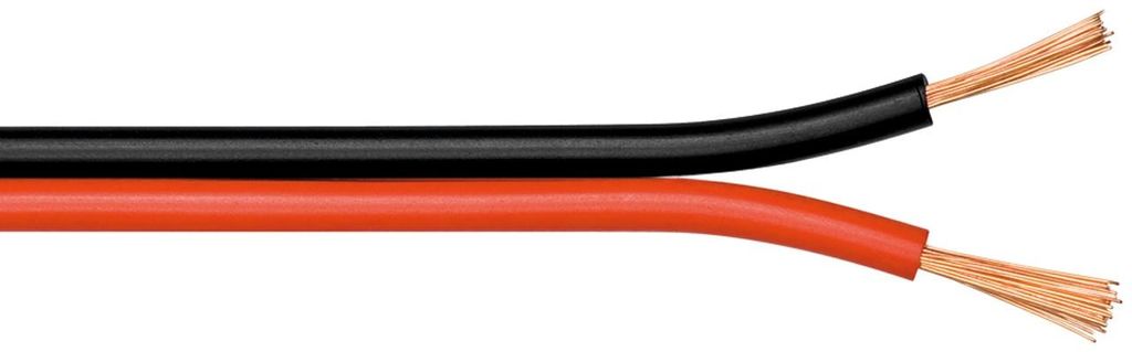 Goobay Lautsprecherkabel rot/schwarz CCA, 50 m Rolle, Produktbild 