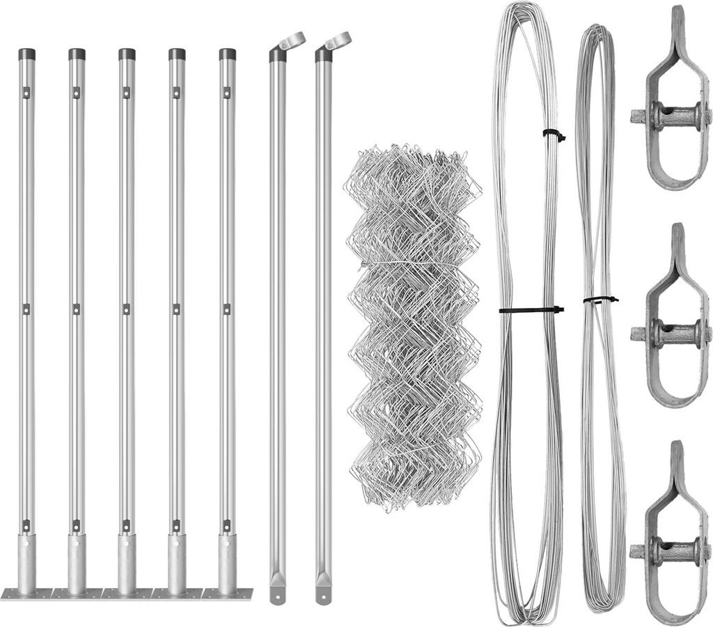 Möbel Drahtzaun mit 7 Flanschen 0,4 x 10 m Verzinkter Stahl - Metallzäune 3351290