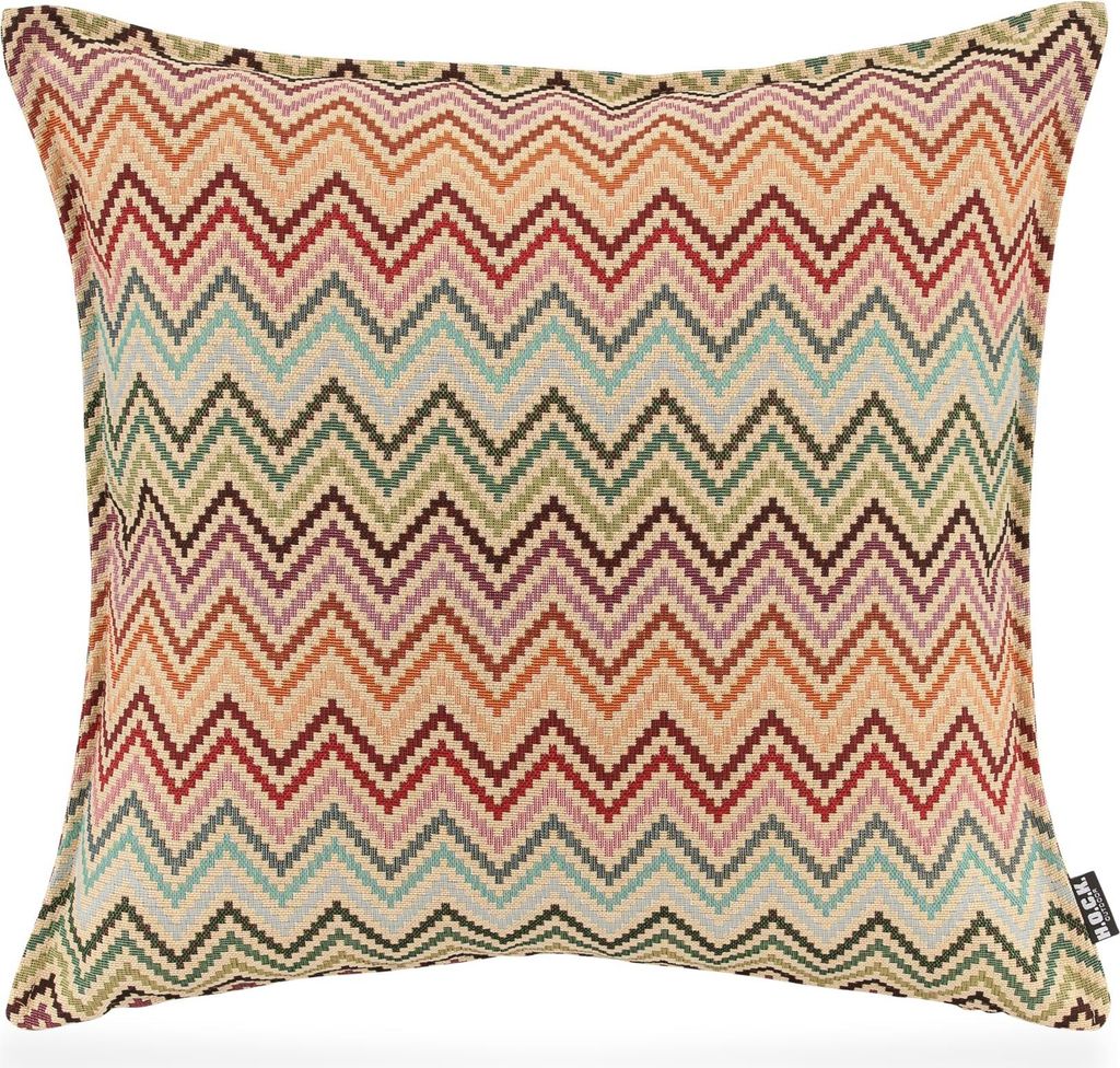 H.O.C.K. Maribel Outdoor Kissen mit Biese 50x50cm col. 1 multi Zick-Zack sun boho
