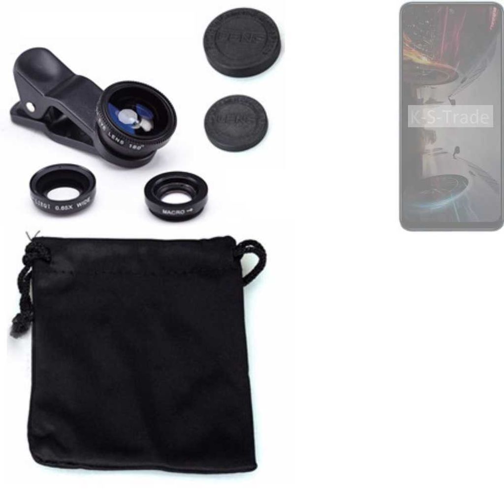 K-S-Trade Smartphone Kamera Linsen Set Kompatibel mit Xiaomi POCO X5 5G 3in1 Clip-On Kamera Adapter Macro Weitwinkel FishEye Fischauge Objektiv Linse