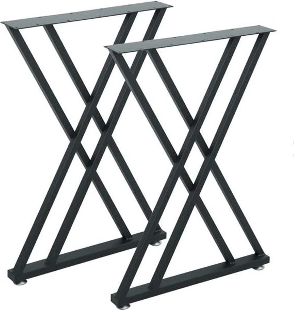 2er Set Tischgestelle aus Metall, OS ma39, schwarz, 55x72 cm, 91324