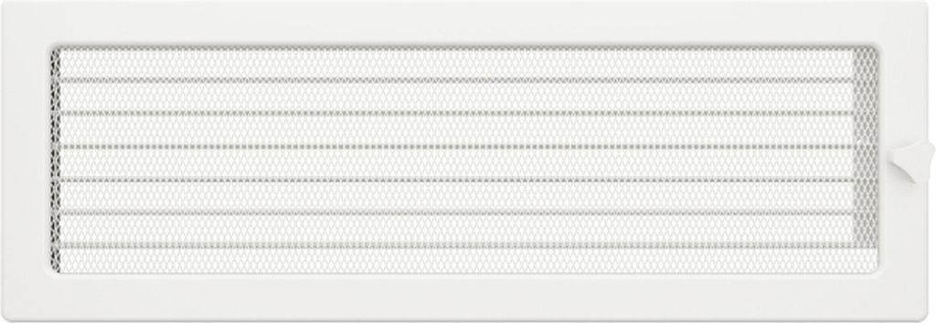 Kaminlüftungsgitter mit Jalousie Weiß 17x49 cm – regulierbares Lüftungsgitter für Kamin, Ofen oder Wand – Metall, rechteckig