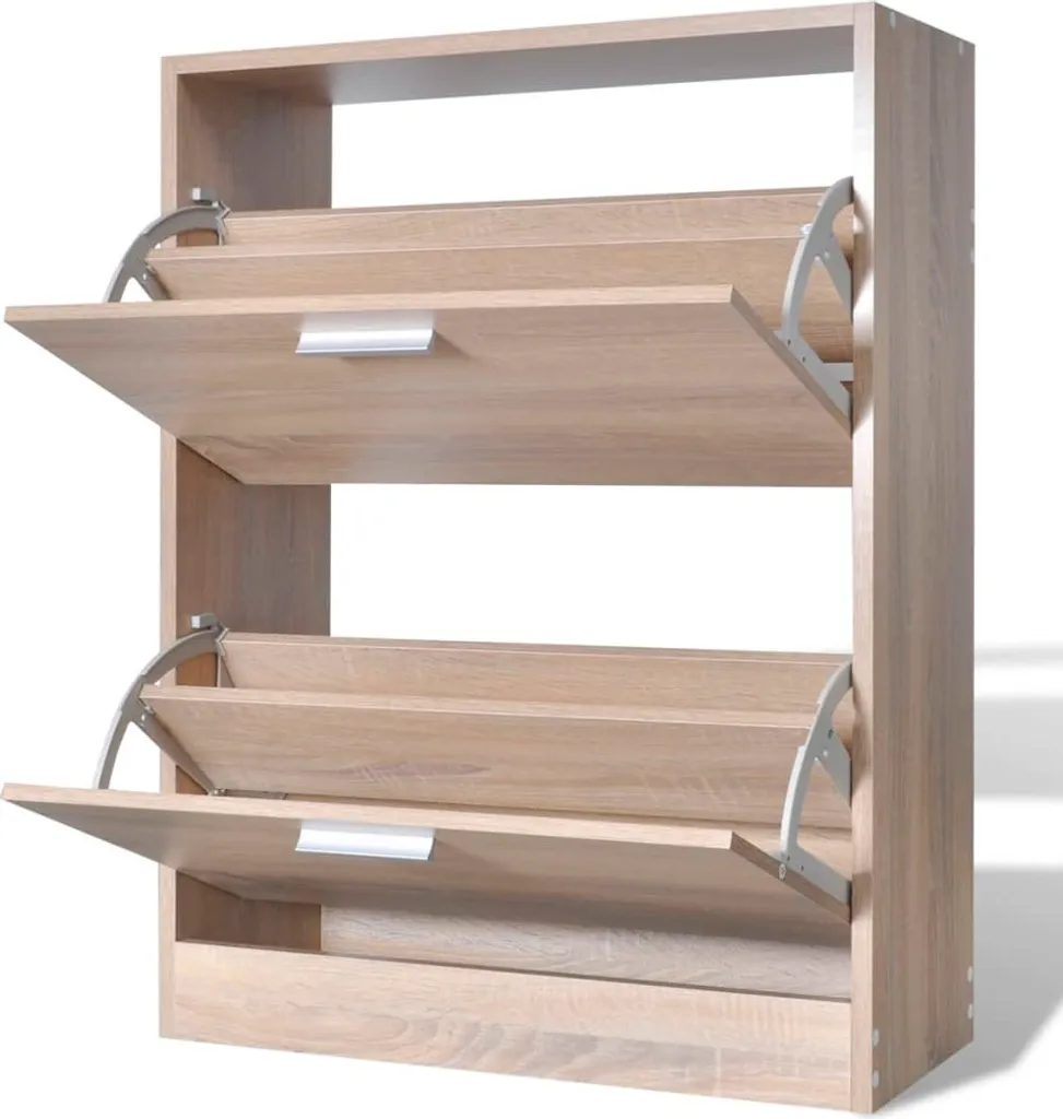 Armoire à chaussures pour entrée en bois de chêne, idéal petits espaces - 5