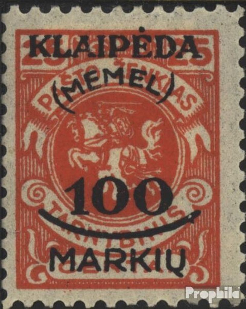 Briefmarken Memelgebiet 1922 Mi 127 mit Falz Klaipeda
