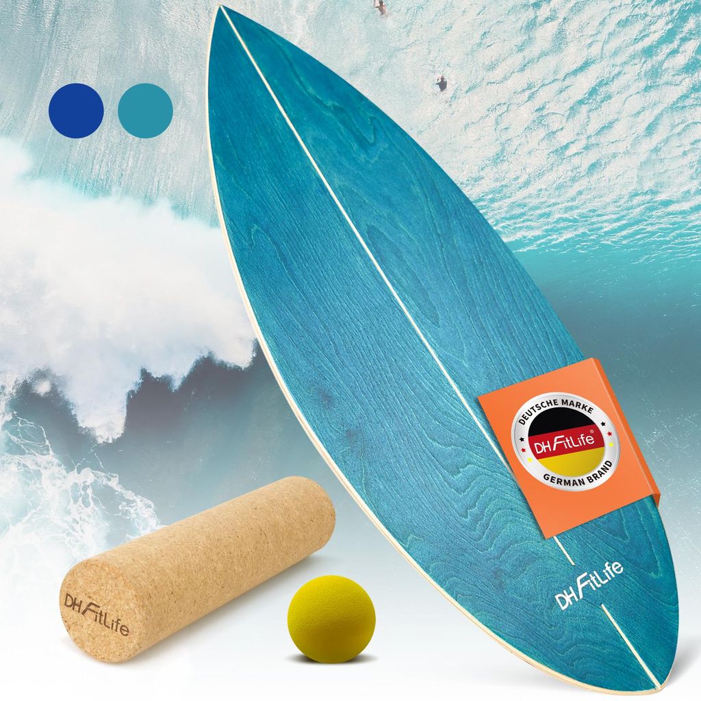 DH FitLife Surfing Balance Board aus Echtholz | Indoor Produktbild 