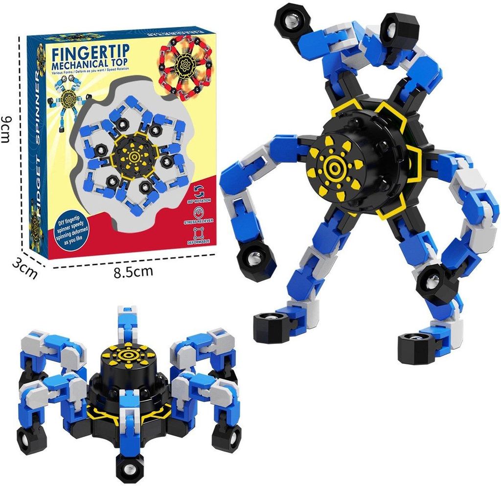 Minicee Transformierbarer Fidget Spinner – Stressabbau & Spaß, Blau
