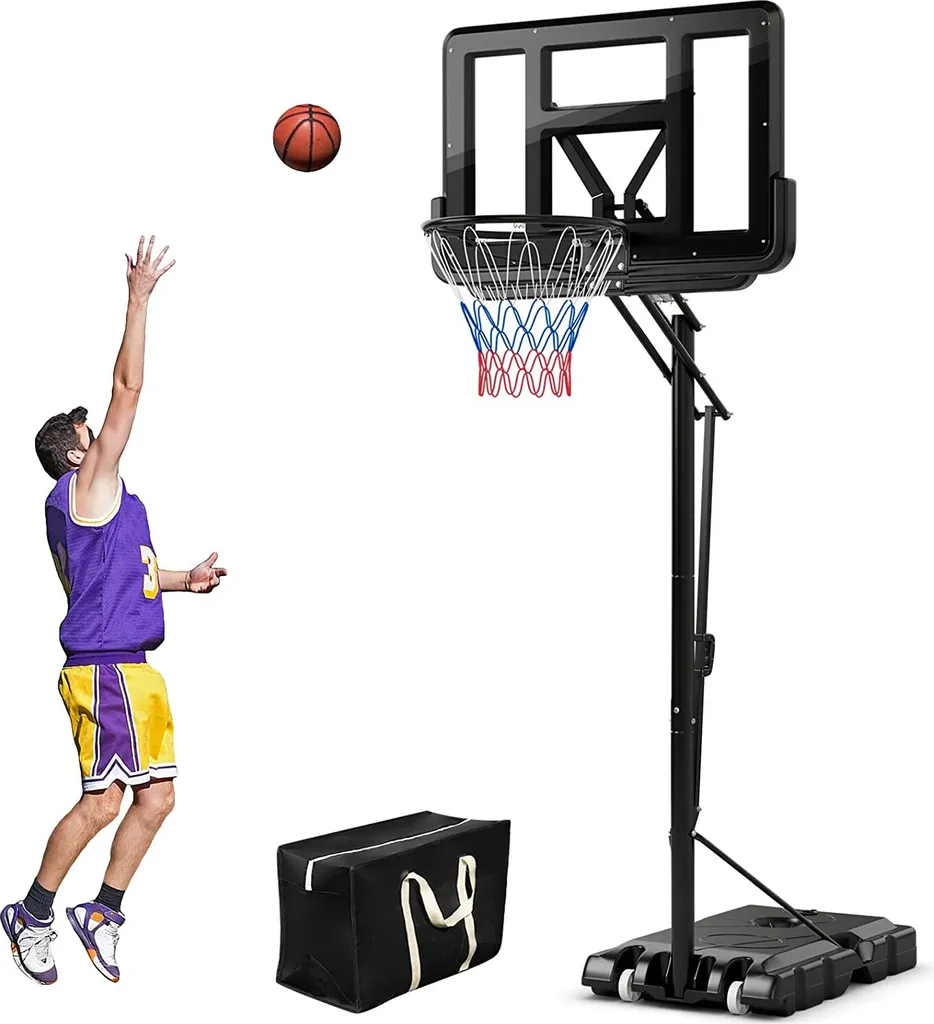 Panier de Basket sur Pied avec Roues et Hauteur Ajustable 3,05 Mètres