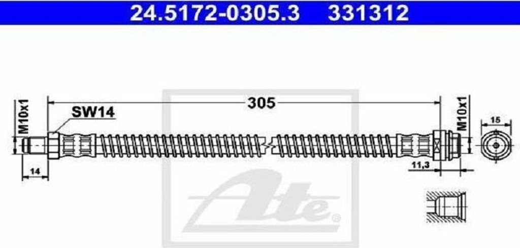Bremsschlauch ATE 24.5172-0305.3 Produktbild 