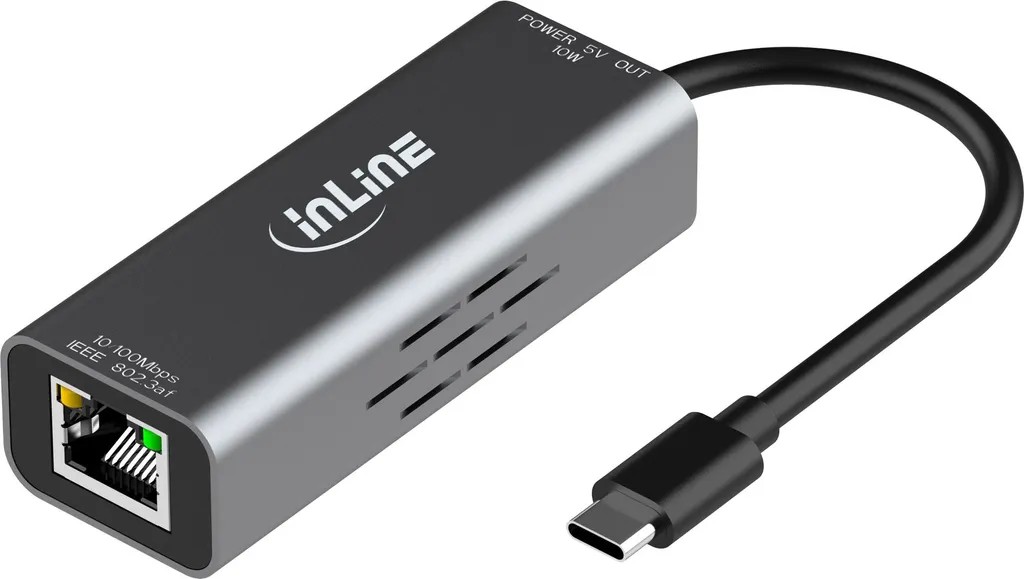 Adaptateur RJ45 USB-C InLine avec protection contre les surtensions Pro