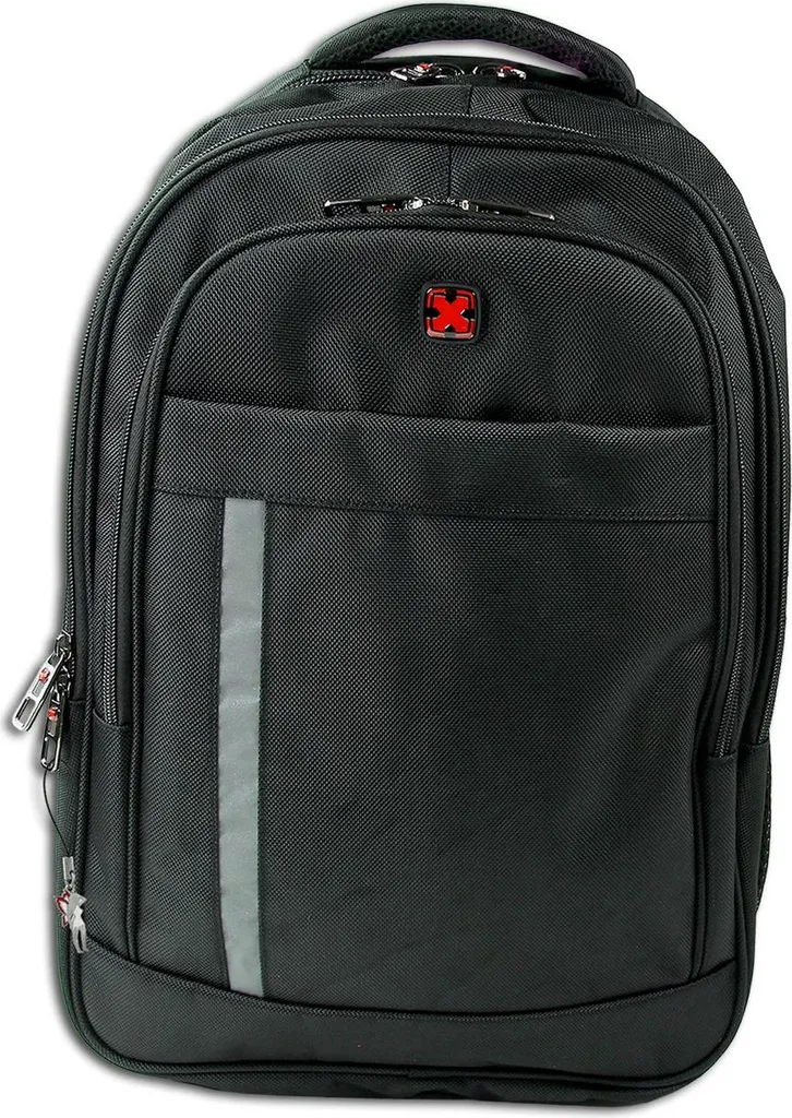 Travel N Meet zaino per laptop, zaino imbottito nero uomo ORD4222S