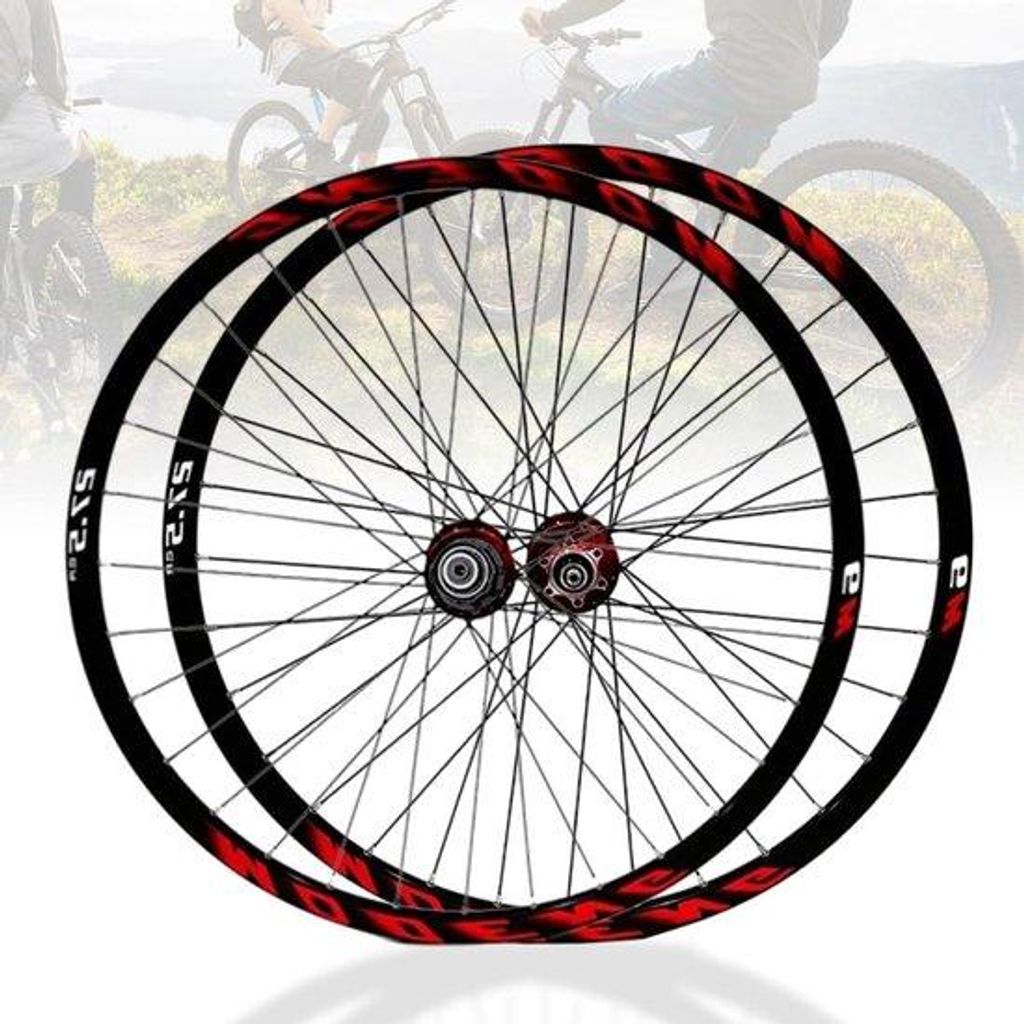 Mountainbike-Wielen-Set - Off-road-Fietsen - Rote Dubbelwandige Velgen - 275 inch