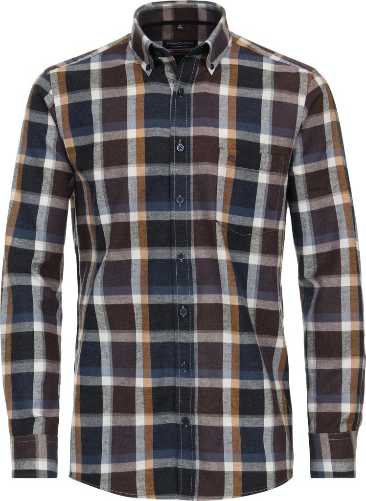 Casa Moda - Comfort Fit - Herren Freizeit Hemd aus Flanell (434152700), Größe:XXL, Farbe:Braun (200)