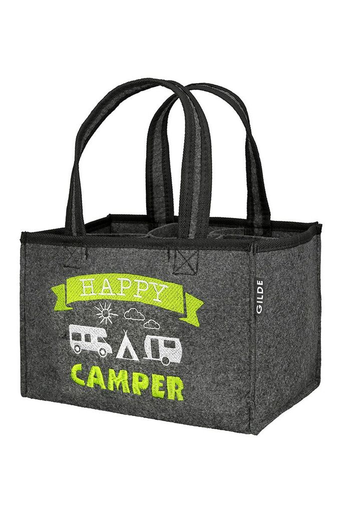 Filz Tasche Camping anthrazit - Happy Camper